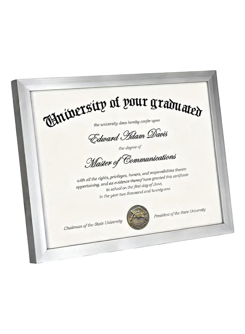 EZdenK 21.7x 28 cm Document Frame， Set of 5 Document Certificate Frames， Picture Frames for Wall and Tabletop，Grey - Image 2